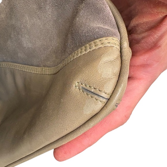 Asprey London grey taupe suede and leather mini bag - Picture 9 of 11